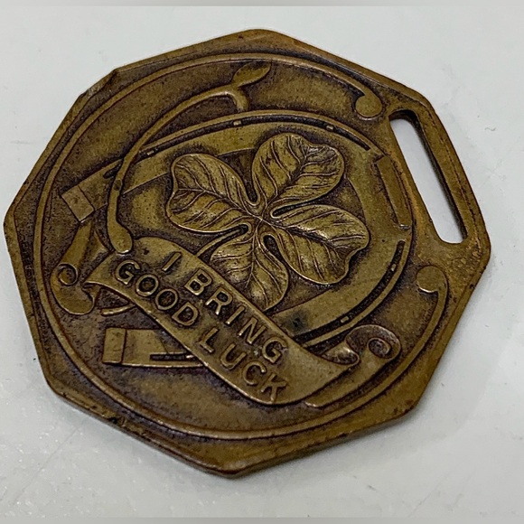 1930s Vintage Octagonal GRIT Newspaper 8 Sided Good Luck Coin - Picture 5 of 10